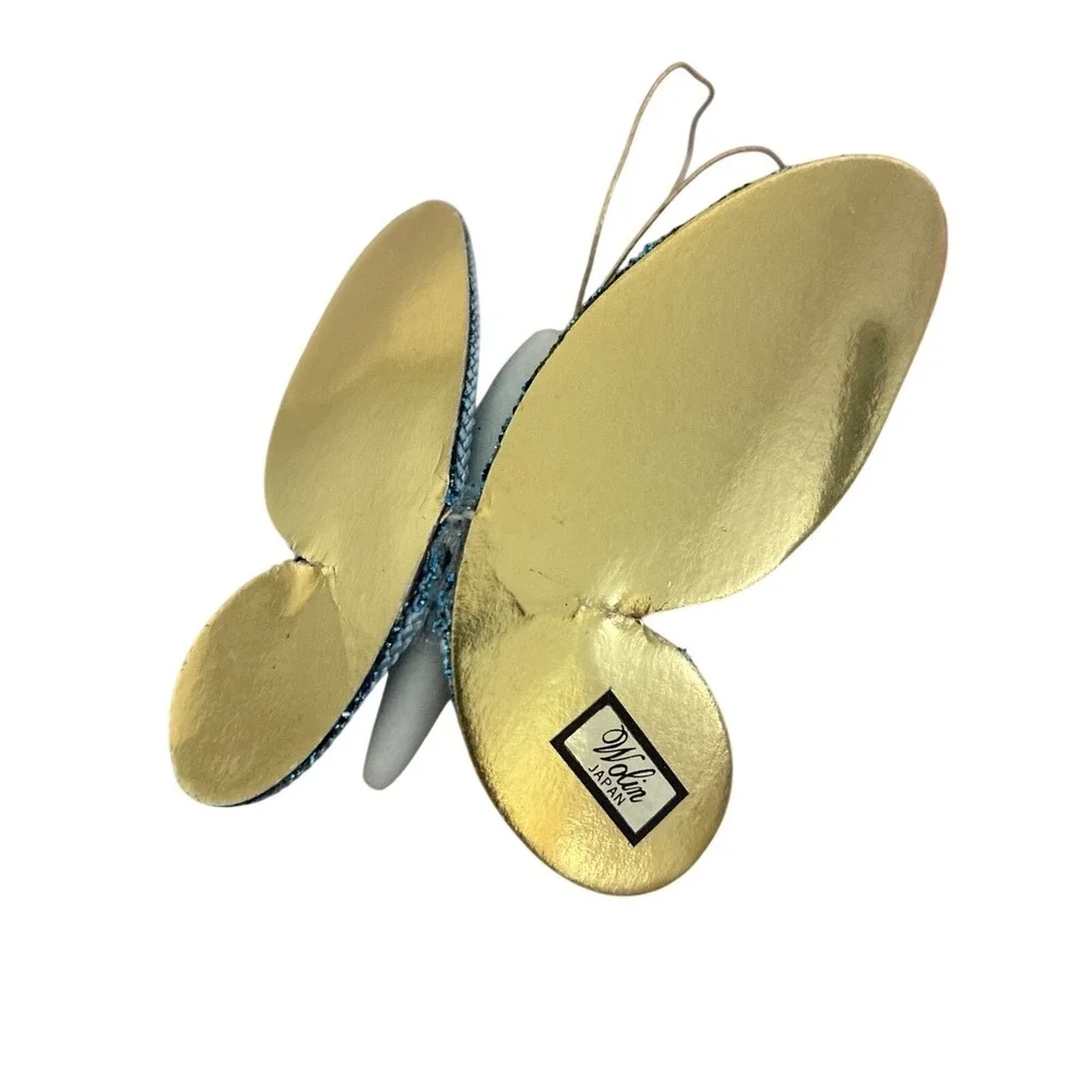 Butterfly Christmas Ornaments Blue Clip 2 pc 3x4